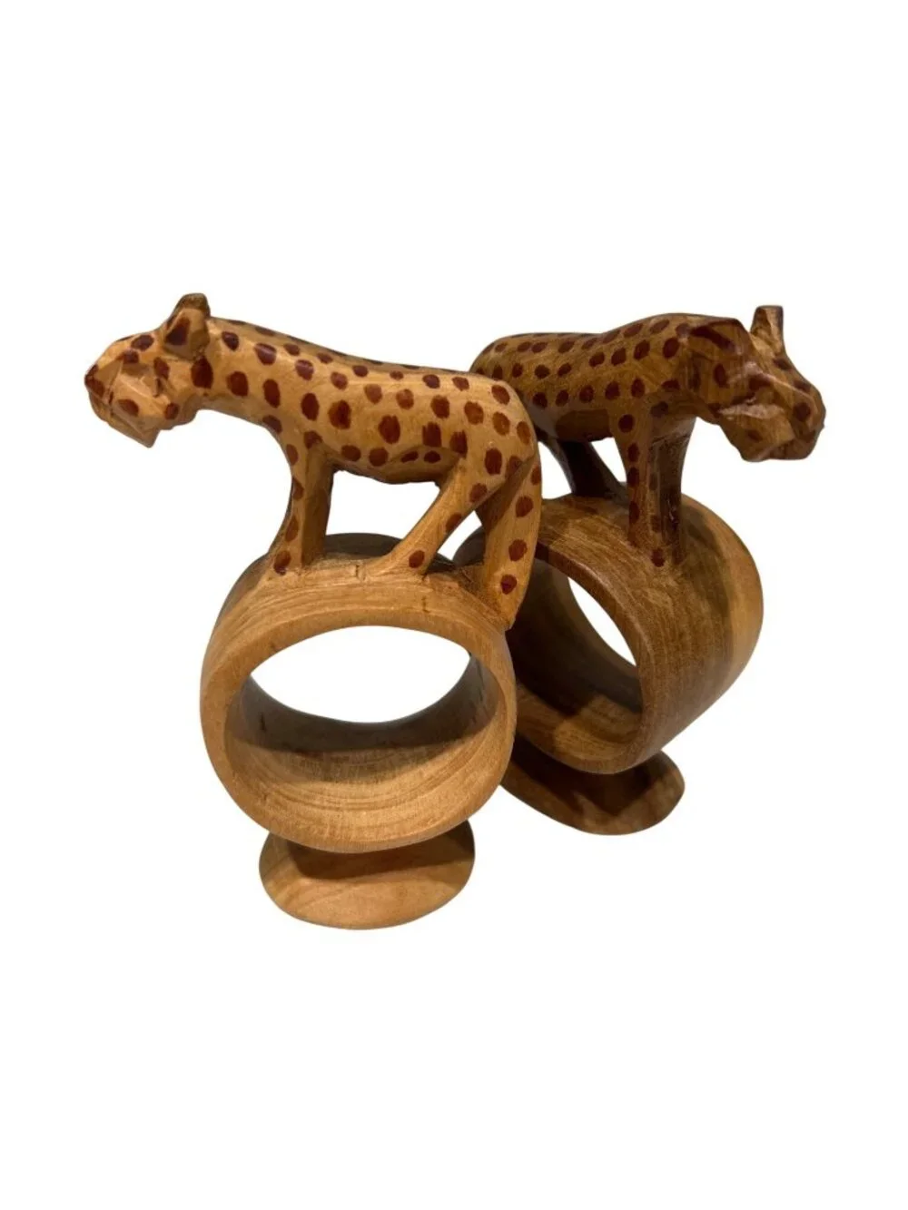Hand-Carved Wooden Animal Napkin Rings Set Of 12 Unique Table Decor Rustic Desig